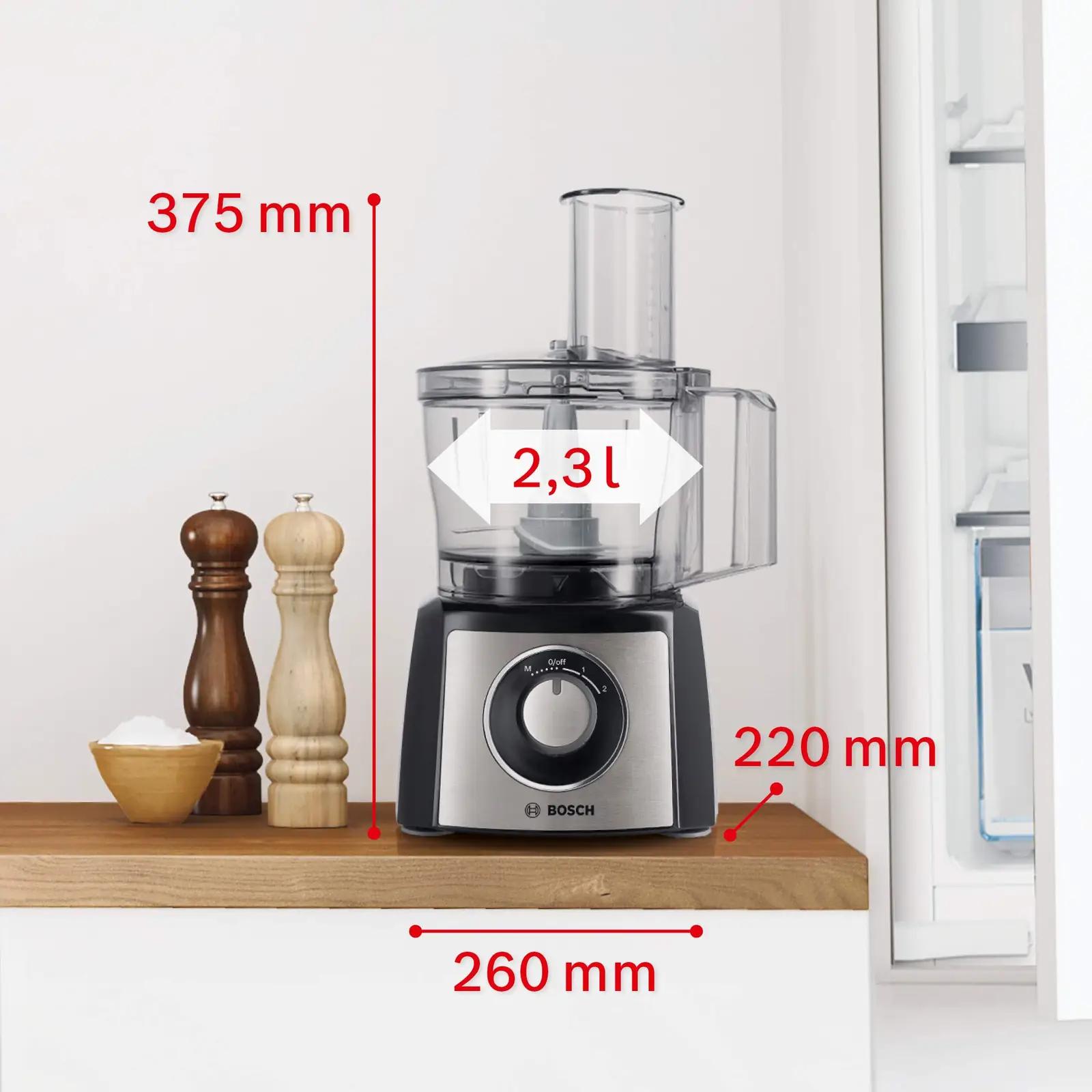 Bosch köögikombain MultiTalent 3, 2,3 L kauss – pakend ja tarvikud