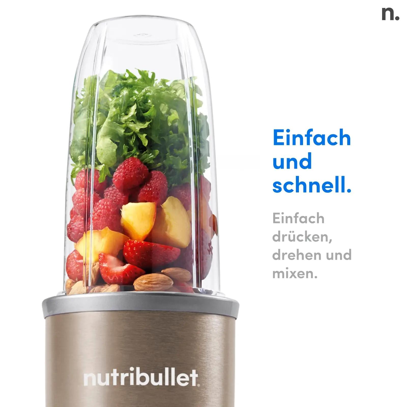 NutriBullet Pro standmixer, 900 W ja 700 ml – pakend ja tarvikud