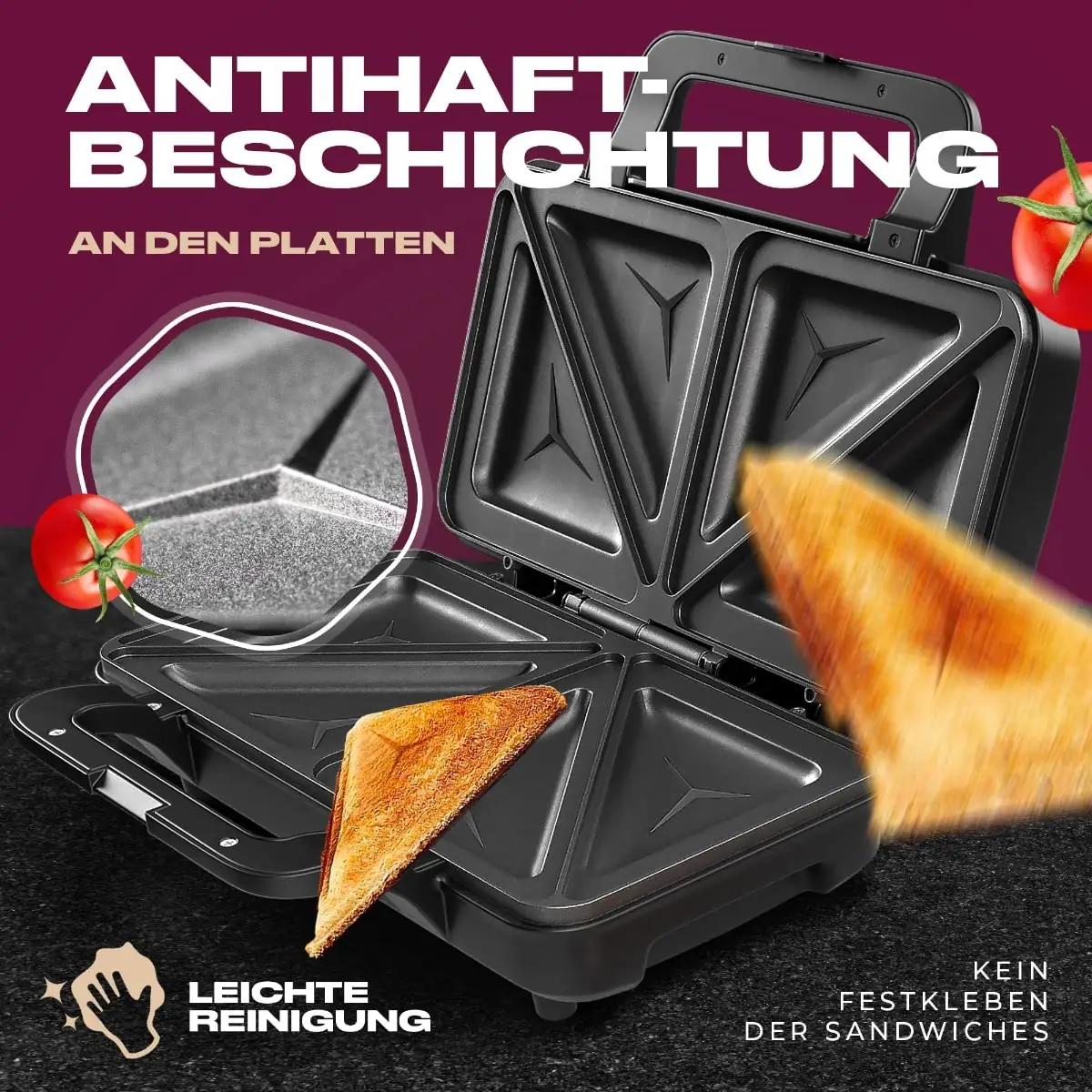 ProfiCook sandwichmaker 900 W, antihaftkattega – kasutusnäide