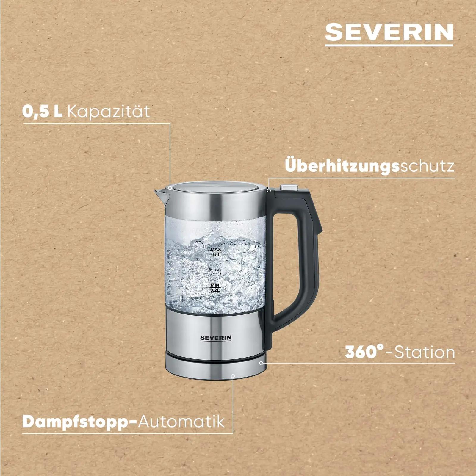 SEVERIN klaasist veekeetja 0,5 l, reguleeritava temperatuuriga – pilt 8