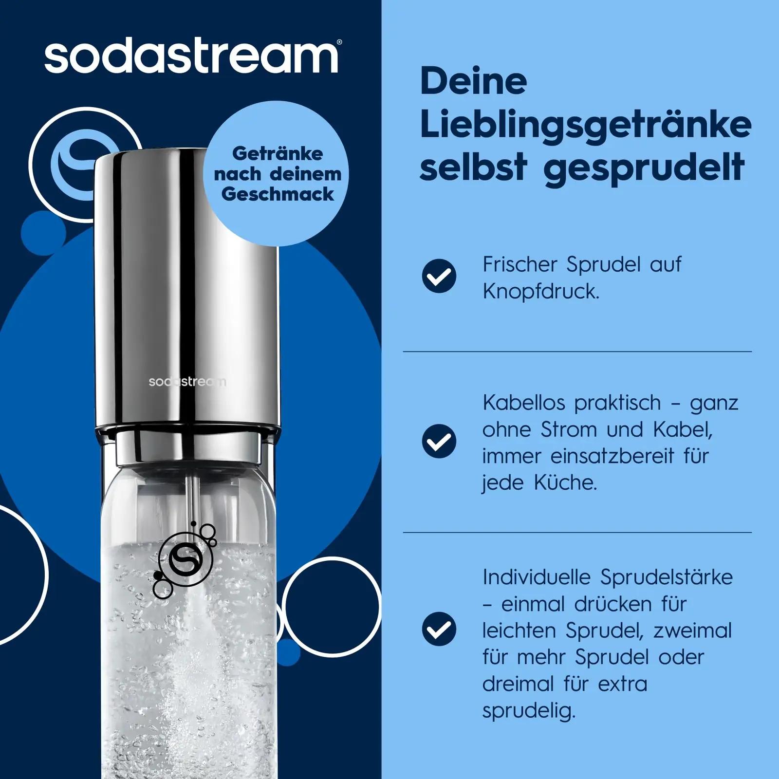 sodastream ENSO vesisooda valmistaja, roostevaba – kasutusnäide