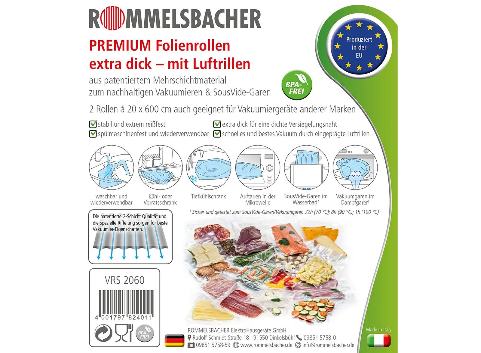 Rommelsbacher tarvikud fooliumkeevitusseadmetele VRS 2060 – detailne vaade