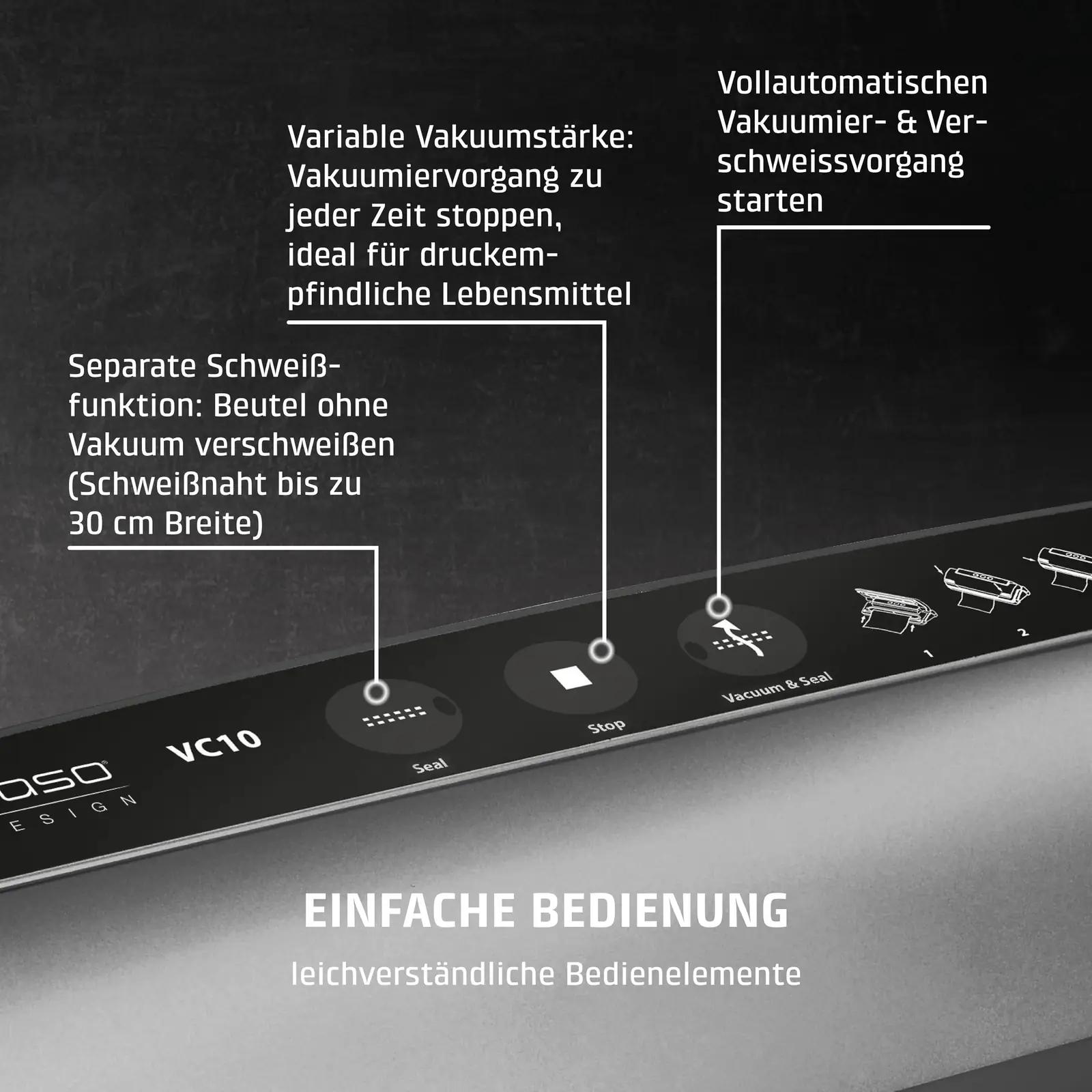 Caso VC 10 Plus vaakumseade, plast, 30 cm – kasutusnäide