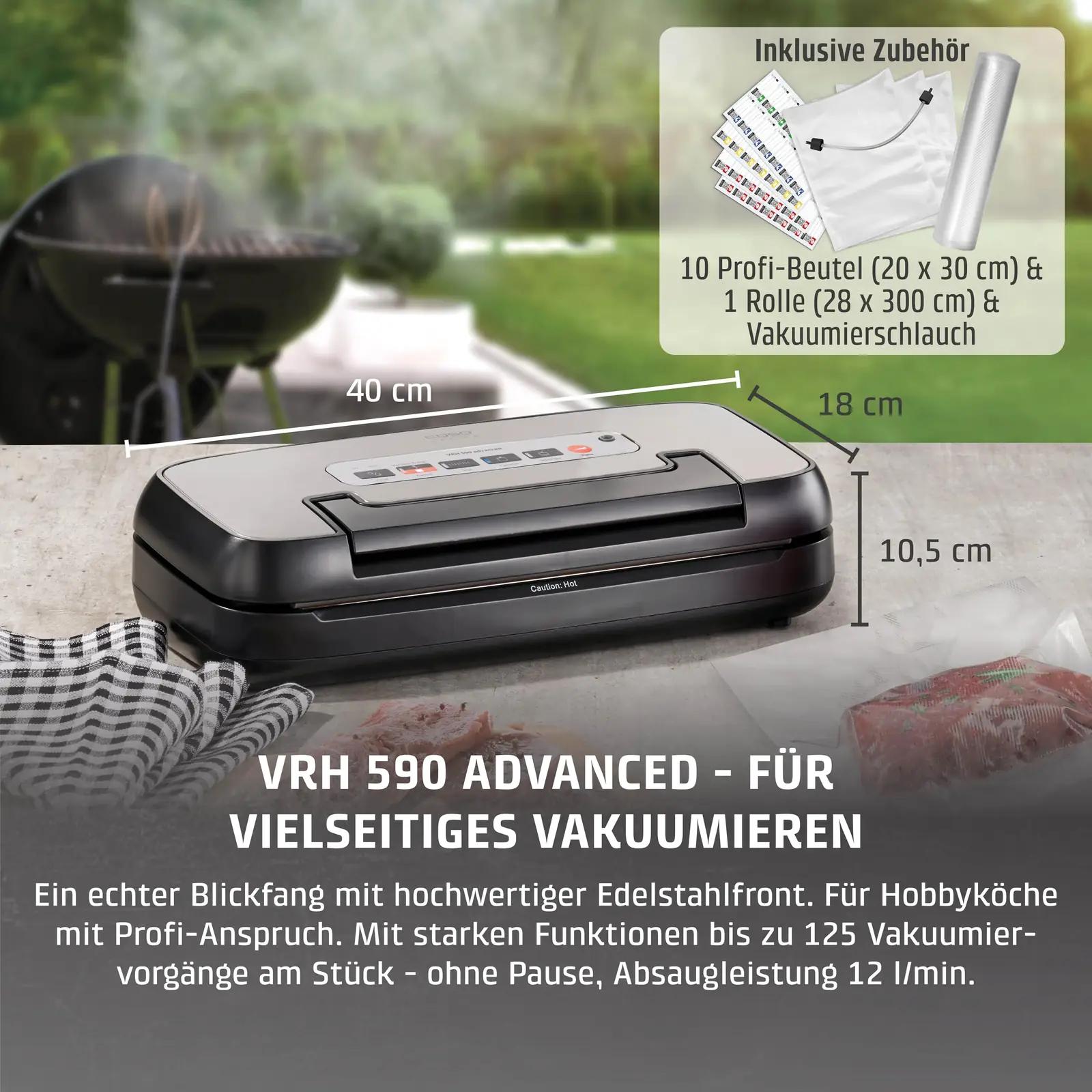 Caso VRH 590 vaakumtihendaja, plastkorpus – pakend ja tarvikud