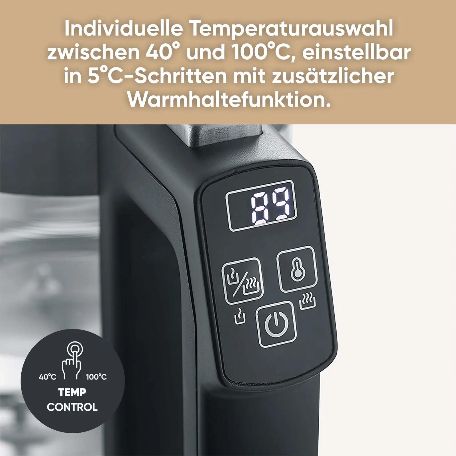 SEVERIN klaasist veekeetja 0,5 l, reguleeritava temperatuuriga – pakend ja tarvikud