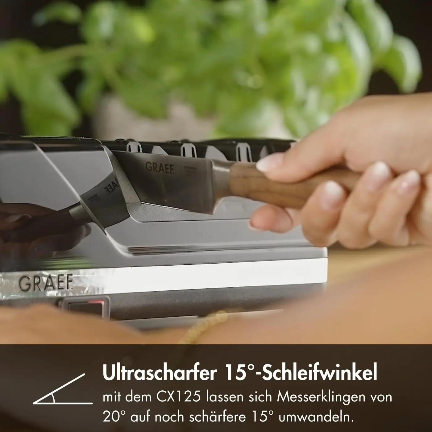GRAEF. GRAEF CX125DE elektriline noateritaja, 3 astet – pakend ja tarvikud