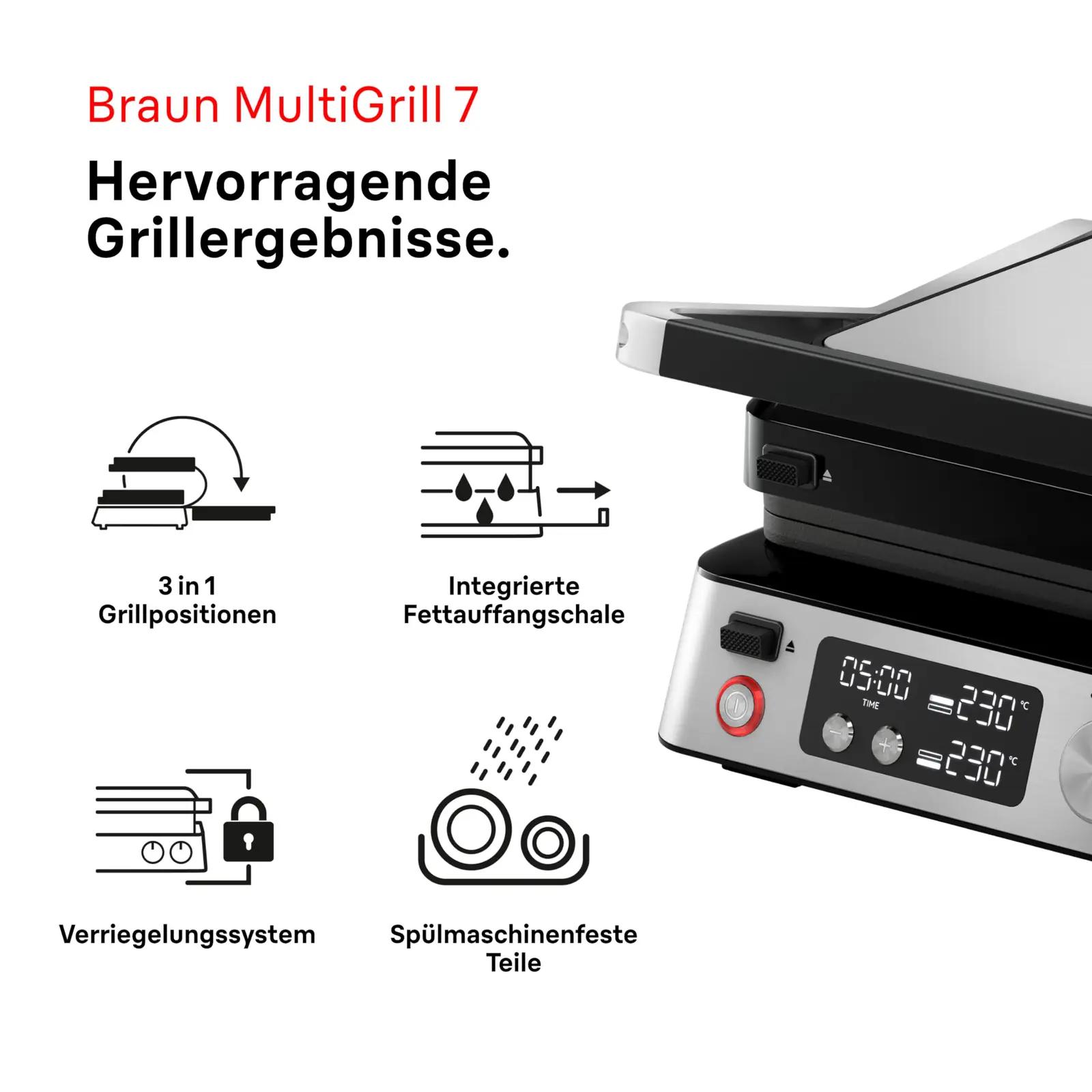 Braun MultiGrill 7 CG7040 3-in-1 kontaktgrill – detailne vaade