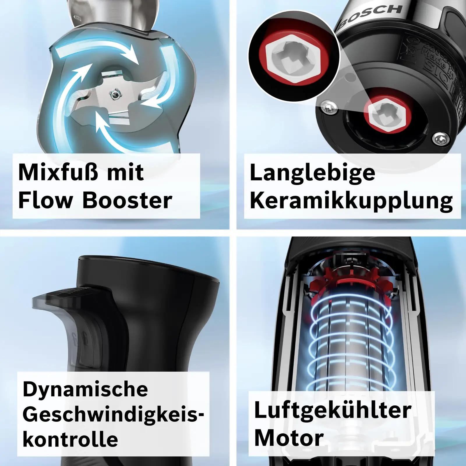 Bosch ErgoMaster 6 saumikser, 1200 W, teras – pakend ja tarvikud