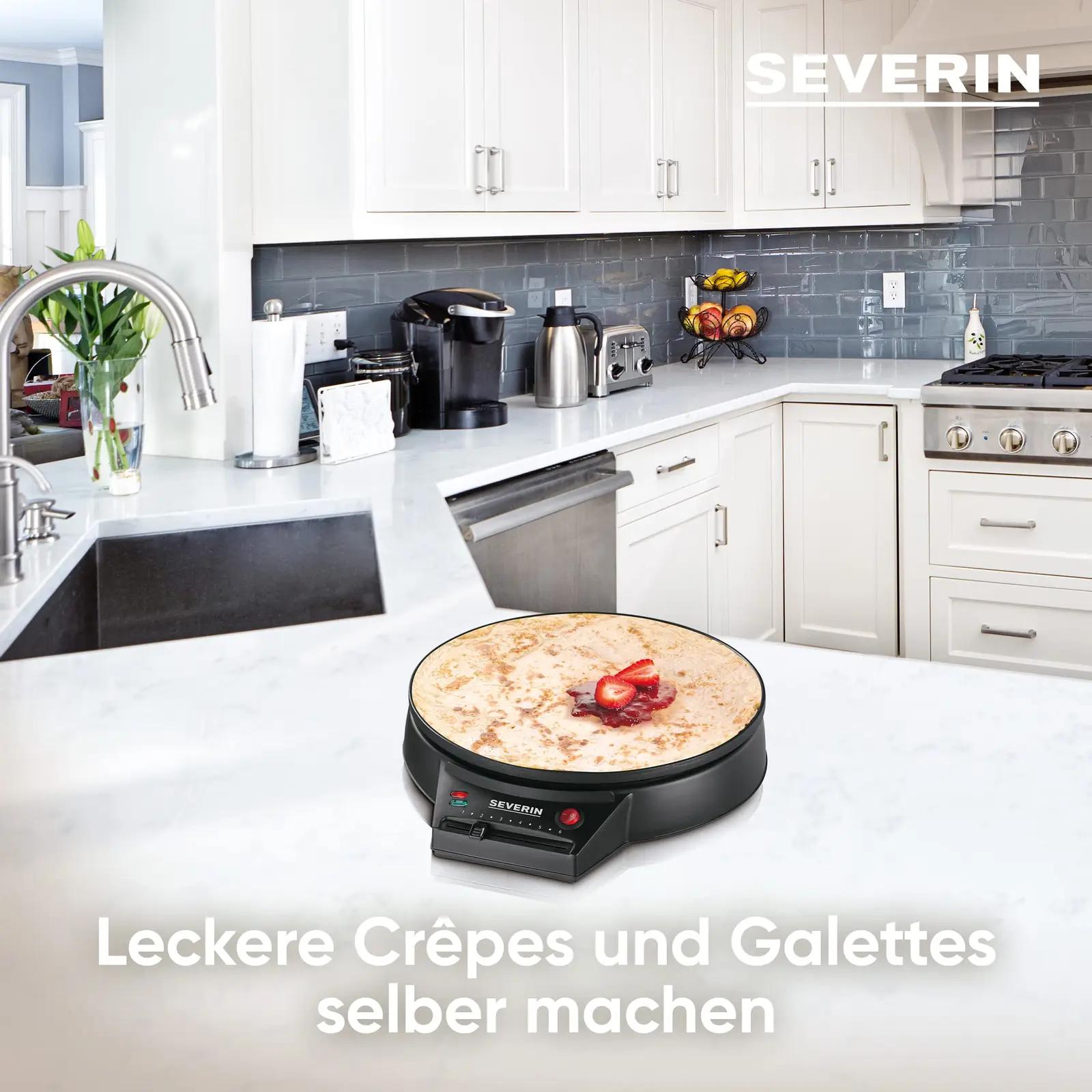 SEVERIN crêpes’i valmistaja, 30 cm plaat – pakend ja tarvikud