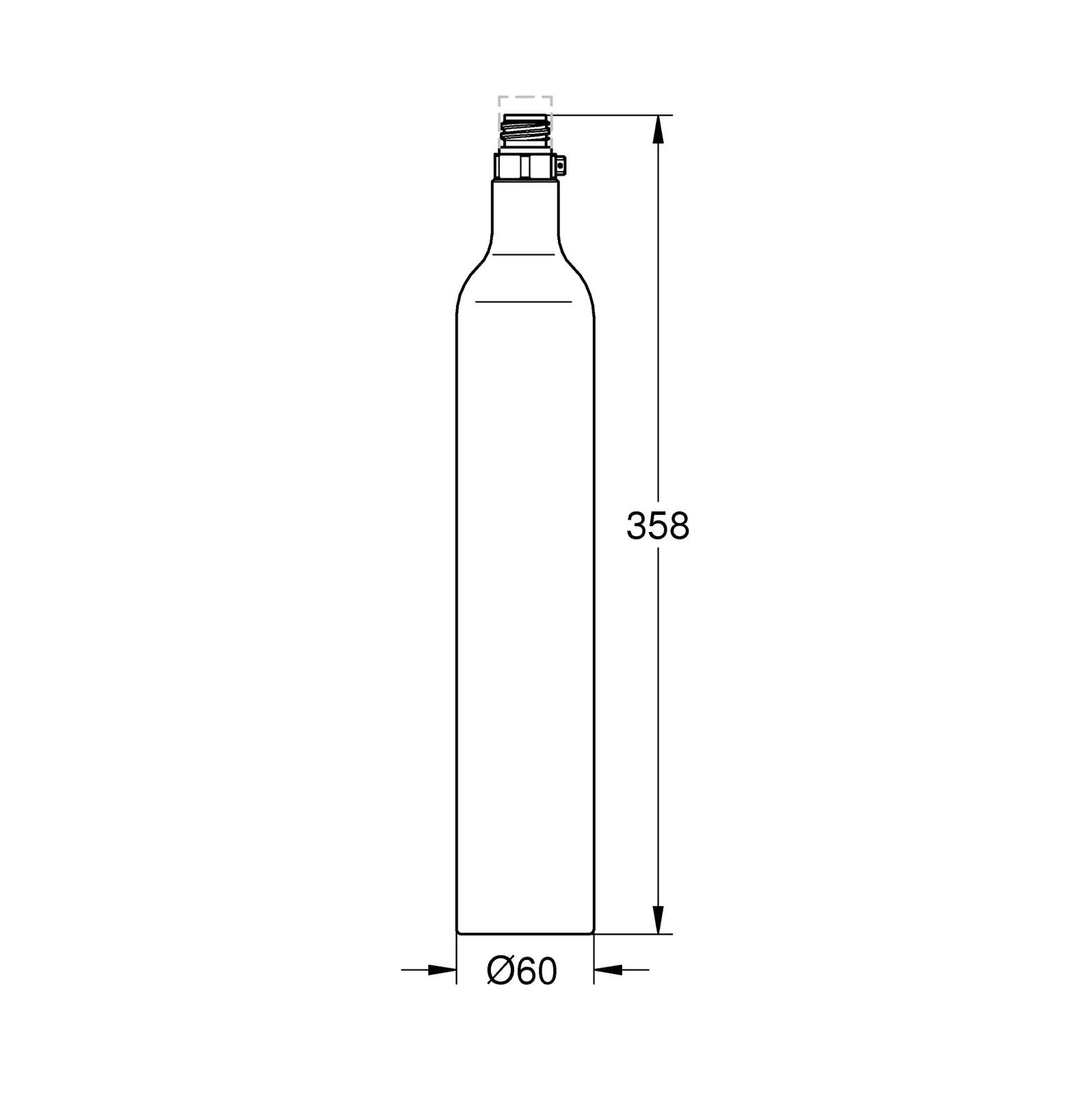 GROHE Blue CO2 pudel 425 g, metall-plastik – kasutusnäide