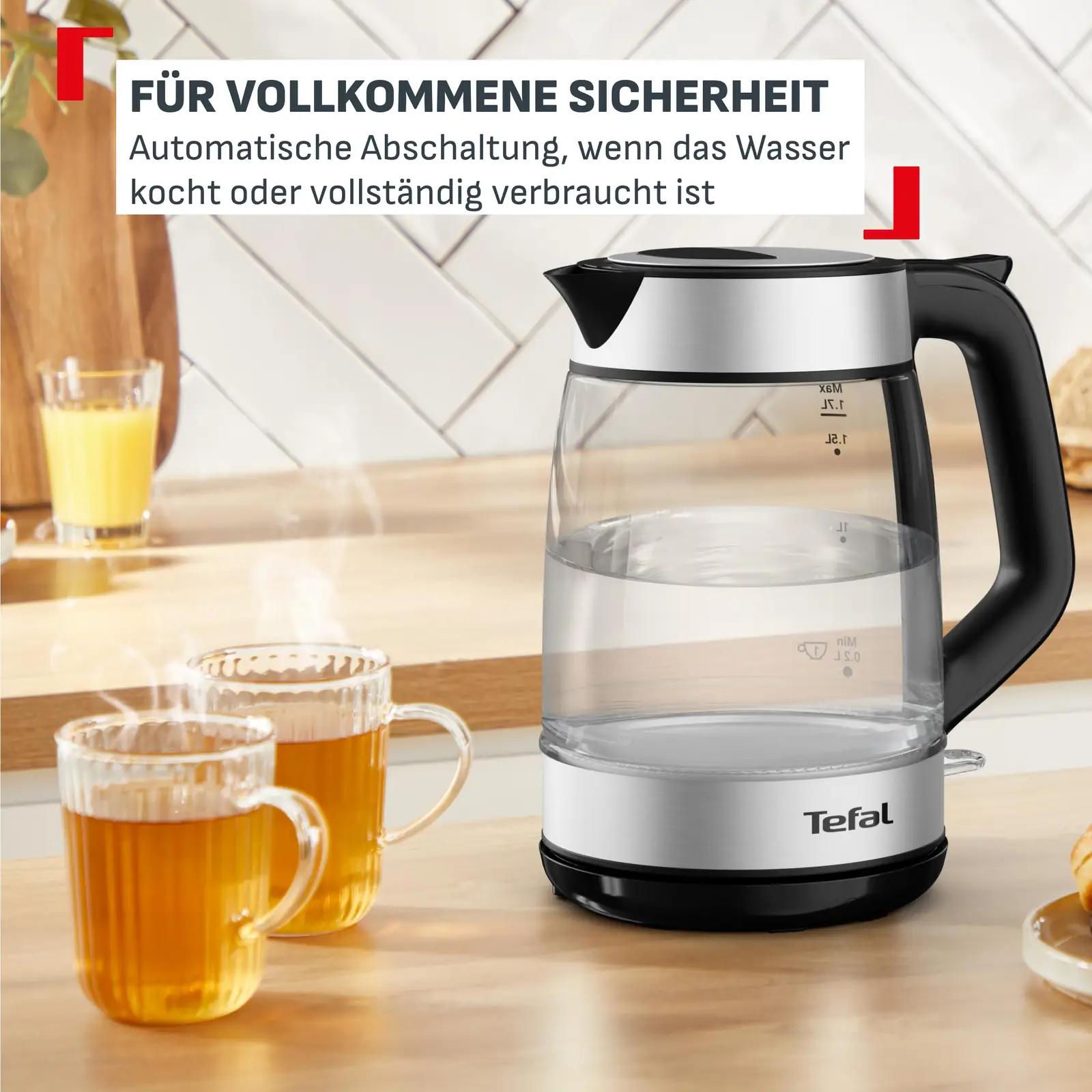 Tefal klaasist veekeetja KI6A58E0, 1,7 l – pakend ja tarvikud