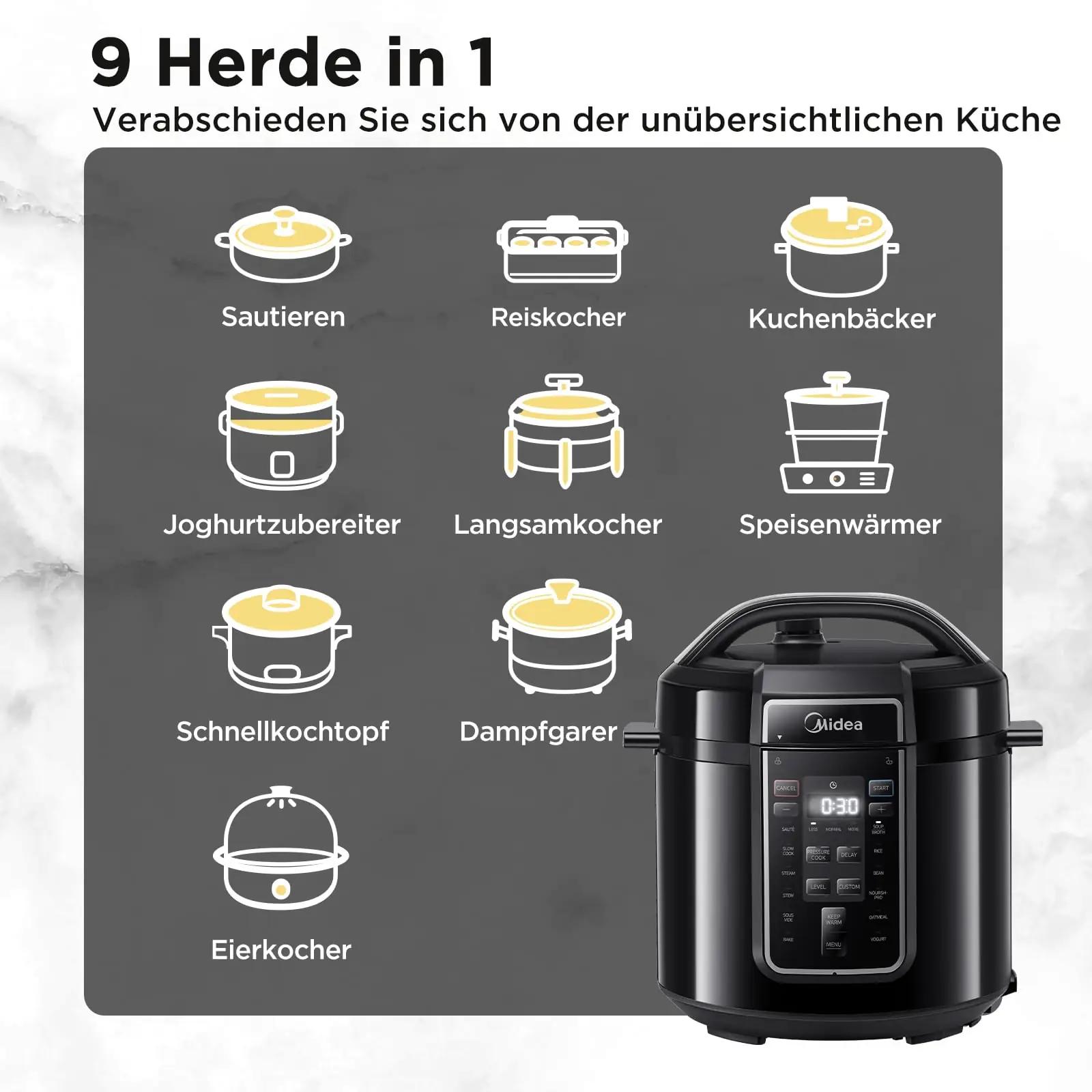 Midea multikeetja 6 l, roostevabast terasest – multikeetjad – pakend ja tarvikud