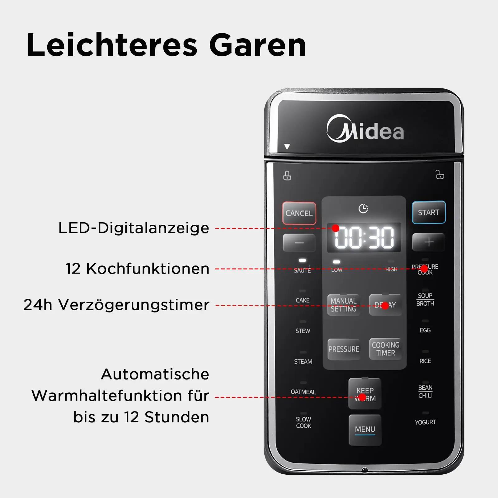 Midea multikeetja MPC802SAMK, 8 l, roostevaba – multikeetjad – pilt 6