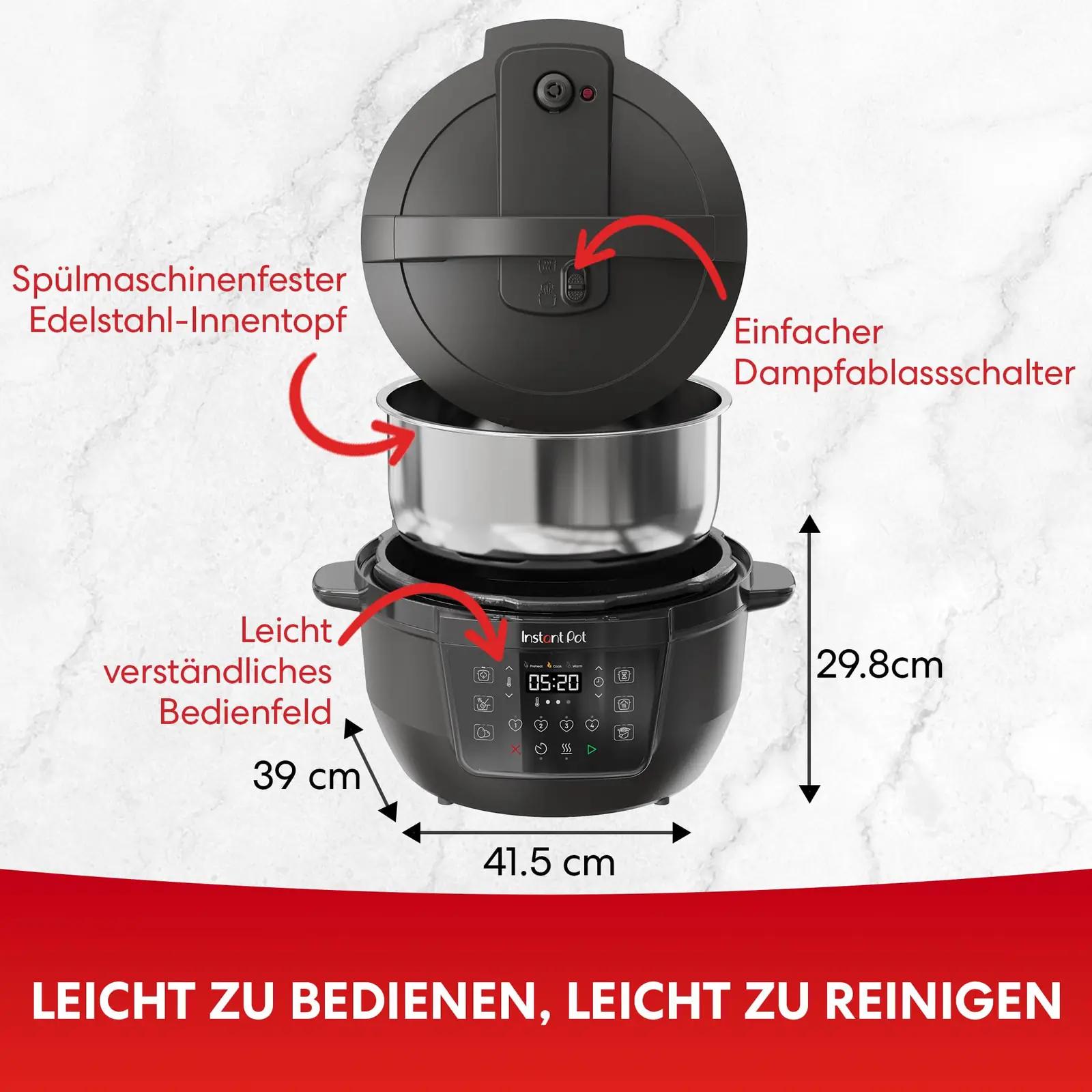 Instant Pot multikeetja XL 7.1 L 7-in-1, must – 140-0019-01-EU – pakend ja tarvikud