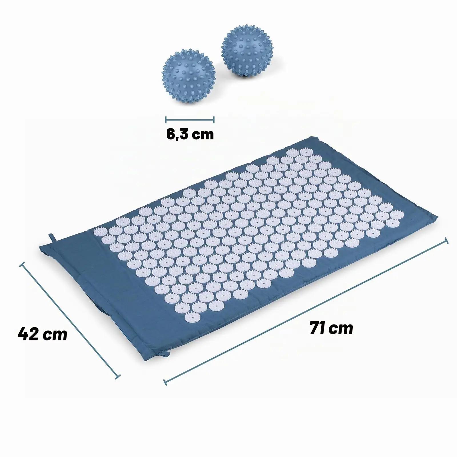Umbro akupressuurmatt patjaga, sinine 71×42 cm – 0 – pakend ja tarvikud
