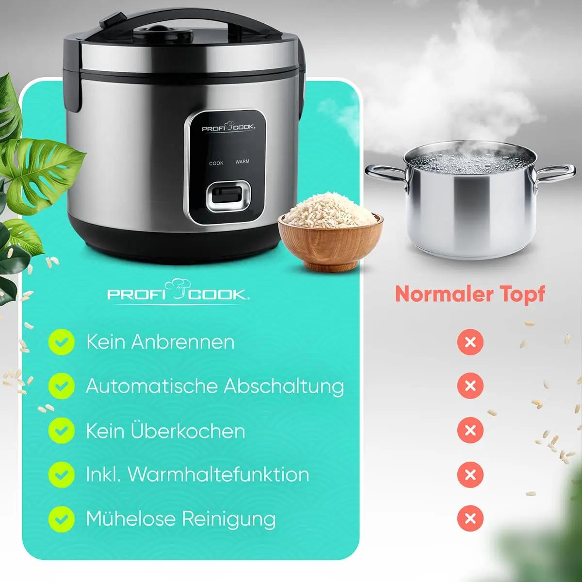 Profi Cook riisikeetja PC RK 1285, inox – riisikeetjad – pakend ja tarvikud