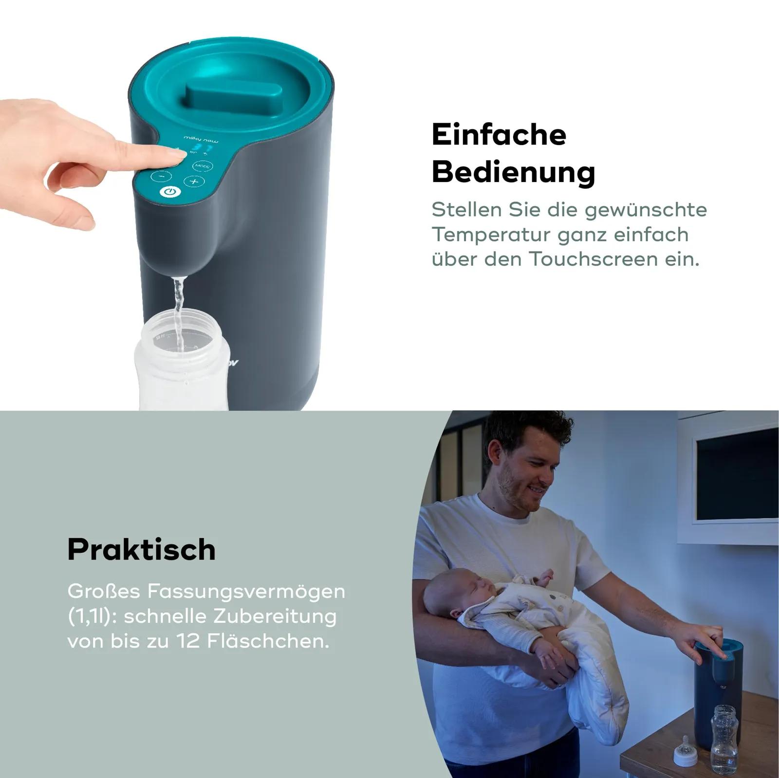 Babymoov Milky Now piimasegu valmistaja, 1,1 l, 22–85 °C – kasutusnäide