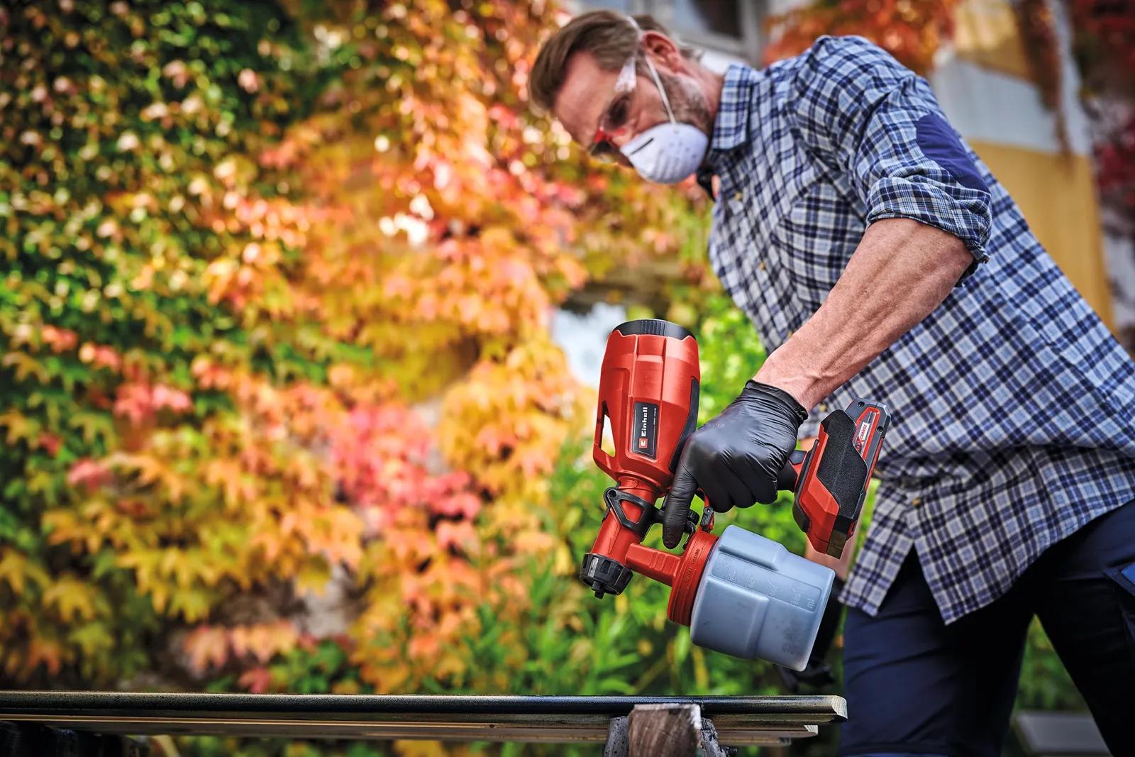 Einhell TC-SY 18/60 Li-Solo akuga värvipüstol, 800 ml (ilma akuta) – kasutusnäide