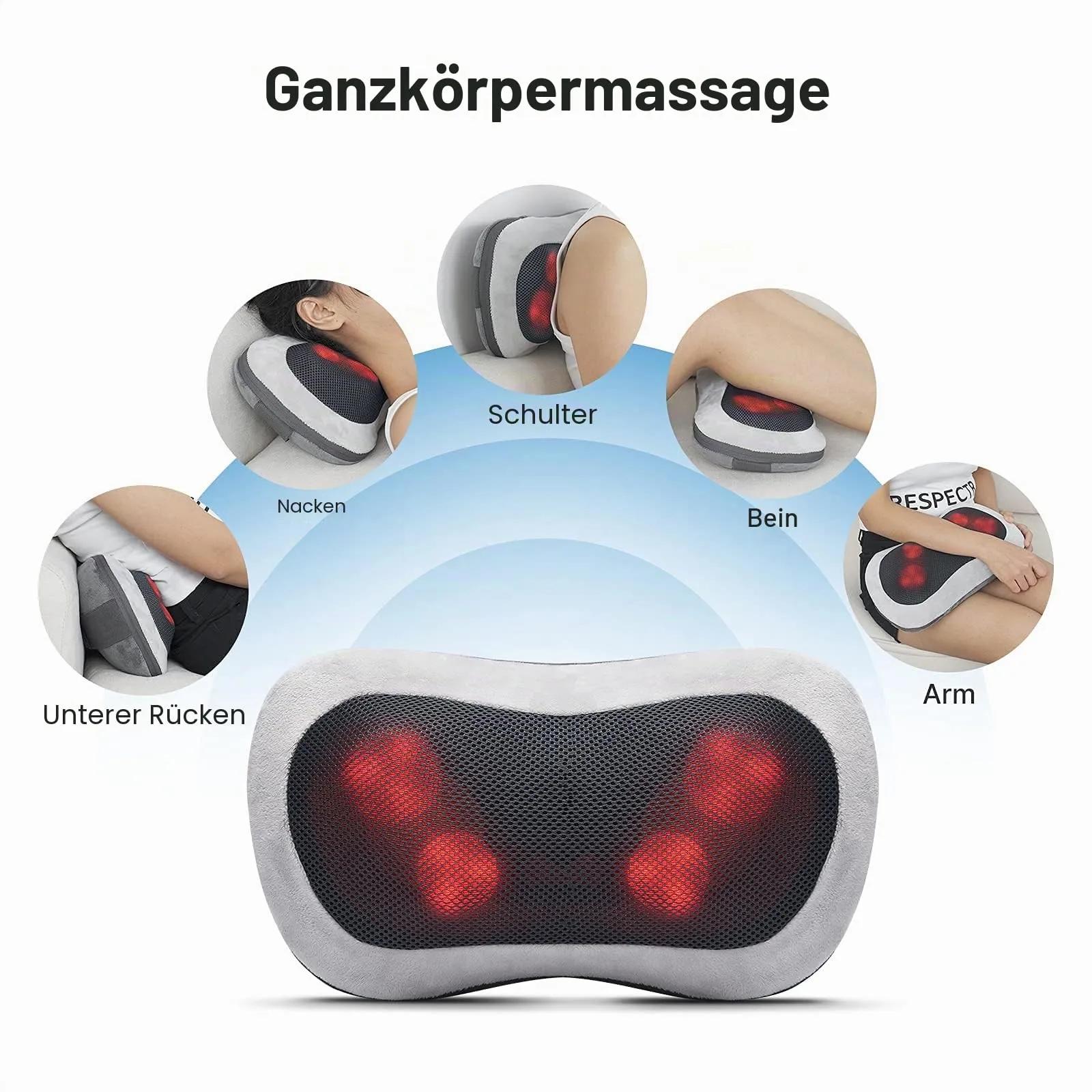 RENPHO shiatsu massaažipadi soojusega, puldiga, seljale ja kaelale – kasutusnäide
