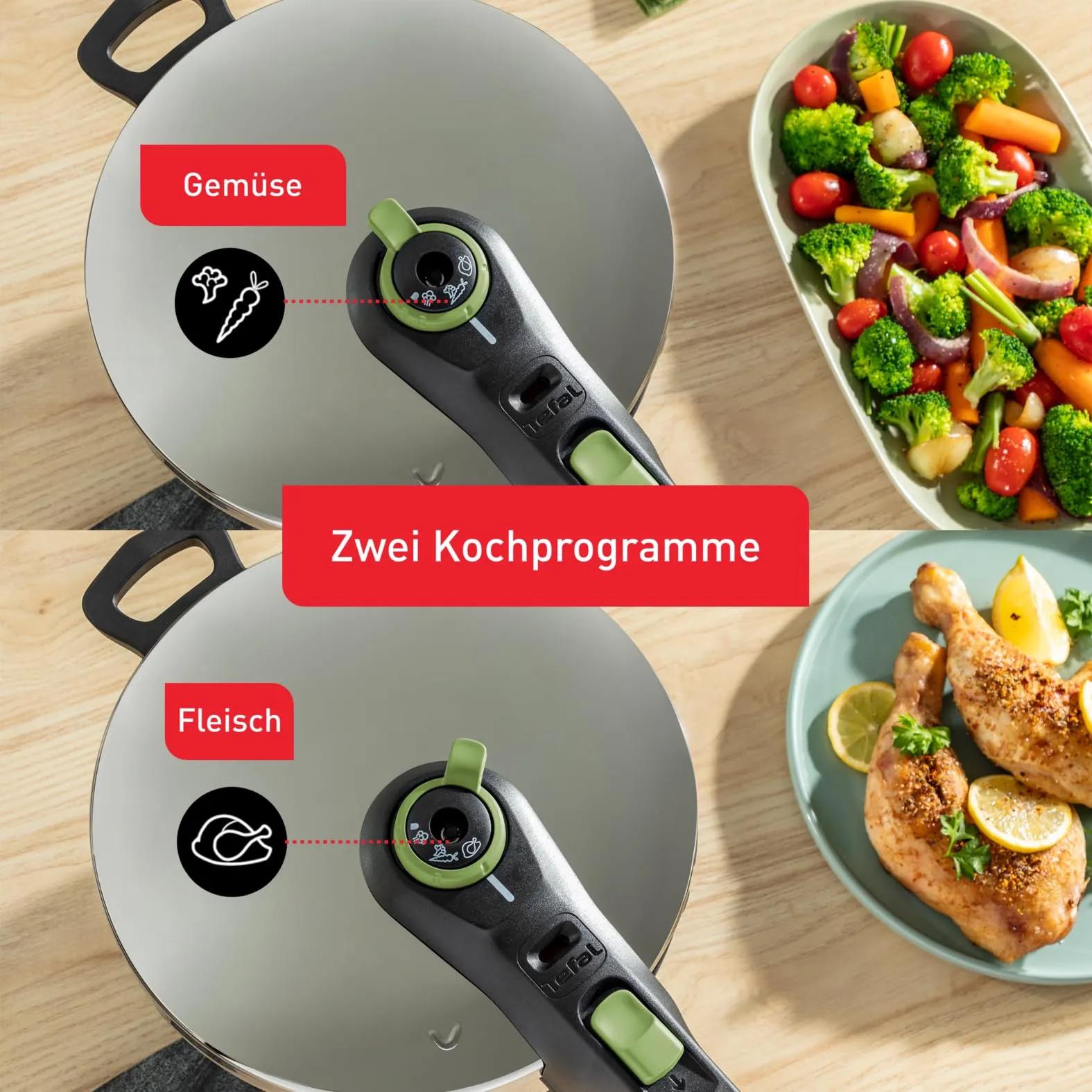 Tefal Secure Trendy kiirkeedupott 4 l, roostevaba teras, induktsioon – pakend ja tarvikud