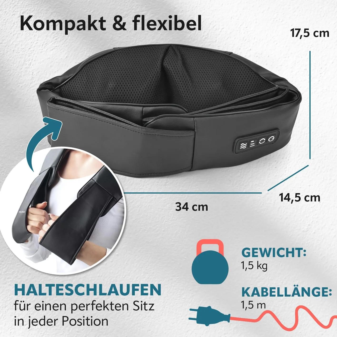 VITALmaxx shiatsu massaažiseade kaelale ja seljale, soojusega, 8 massaažikuuli – pilt 6