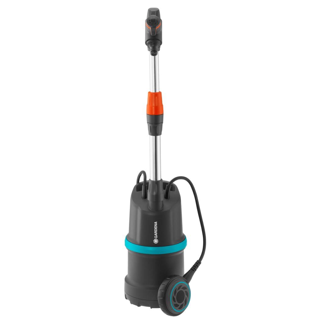 Gardena vihmaveetünni pump 4000/1, integreeritud filter ja vooluhulga regulaator, 4000 l/h – pakend ja tarvikud