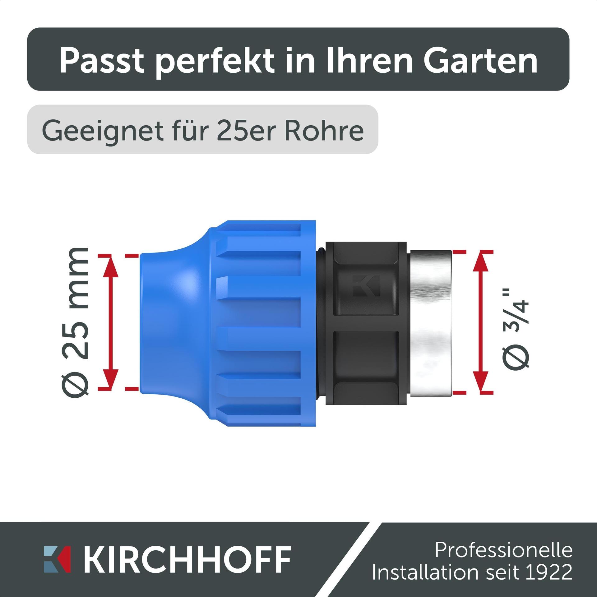 Kirchhoff üleminekuliitmik sisekeermega 25 mm x 3/4" HDPE-torule, plast