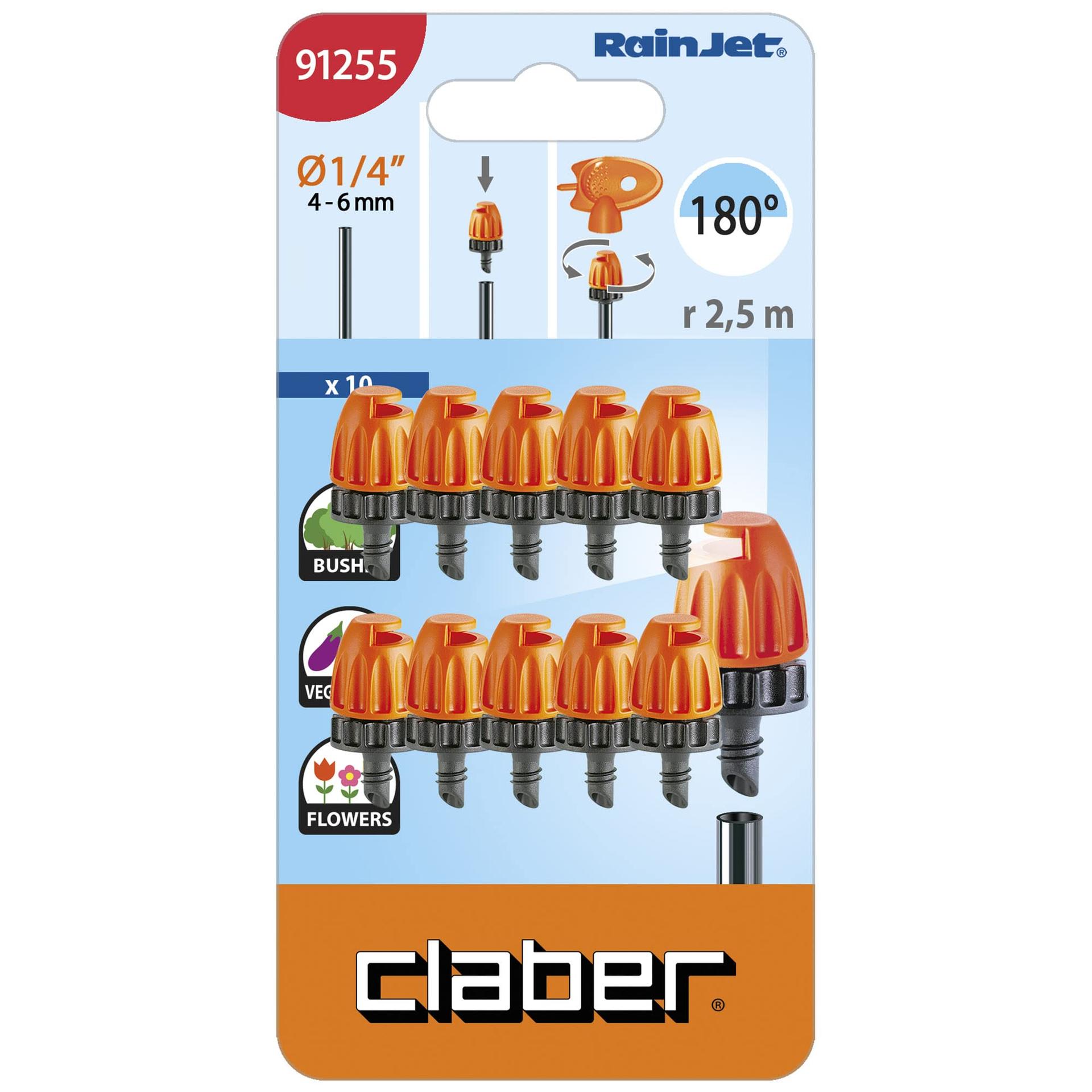 Claber 87306 poolringi mikrovihmuti, plastik (180°)