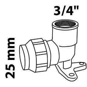 Kirchhoff messingust seinaplaat 25 mm x 3/4" sisekeere HDPE-torule