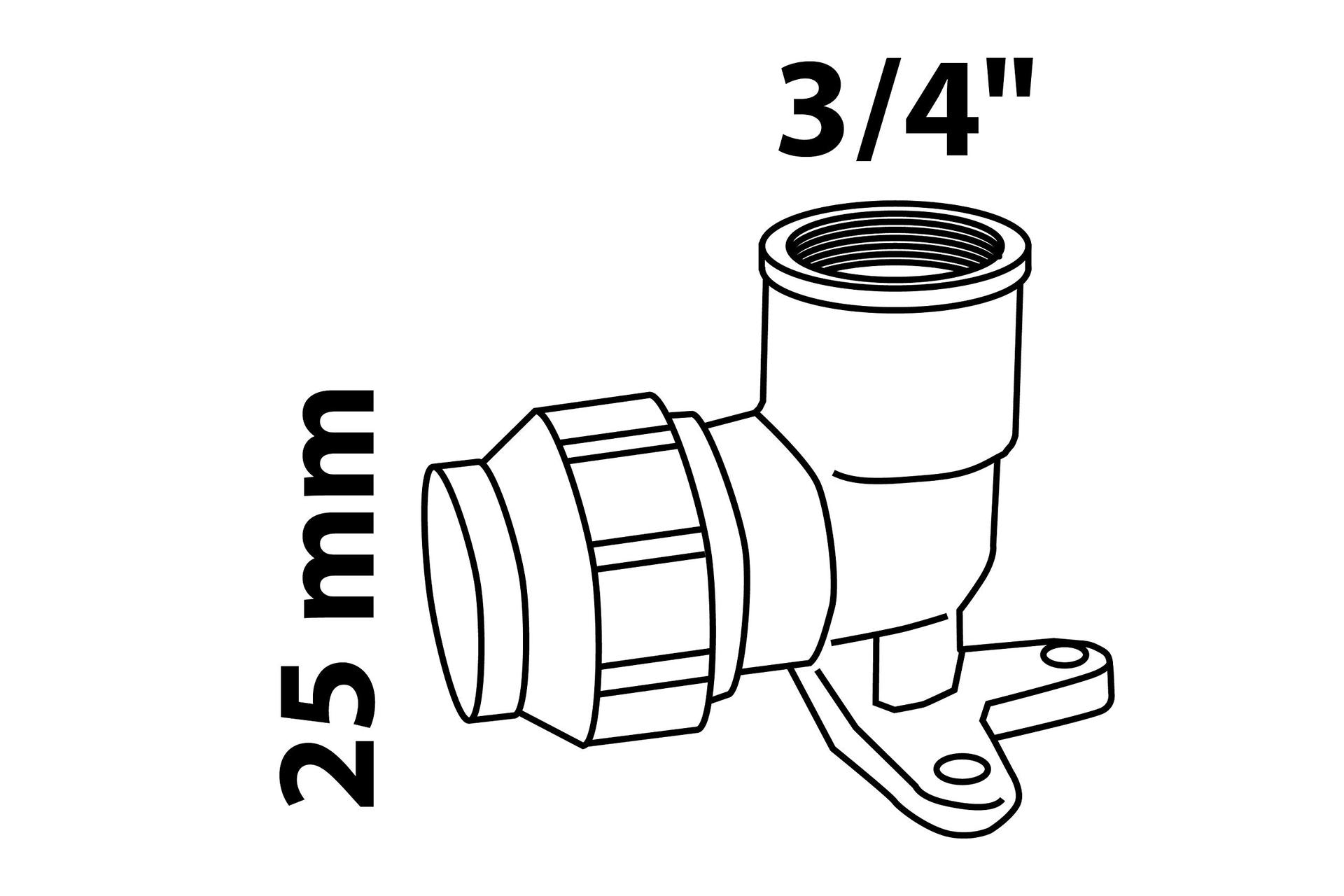 Kirchhoff messingust seinaplaat 25 mm x 3/4" sisekeere HDPE-torule