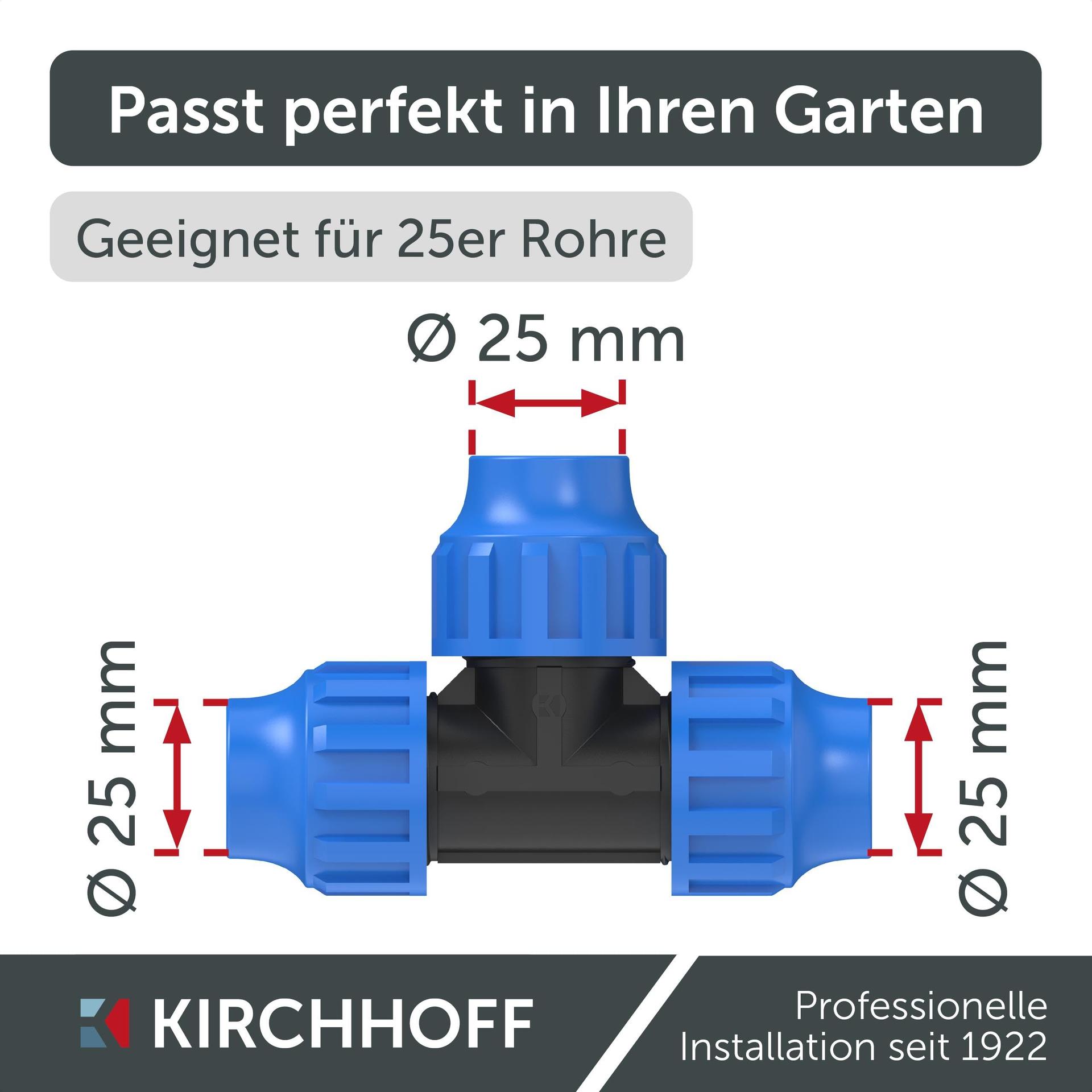 Kirchhoff T-liitmik HDPE-torule 25 mm, plastik, must