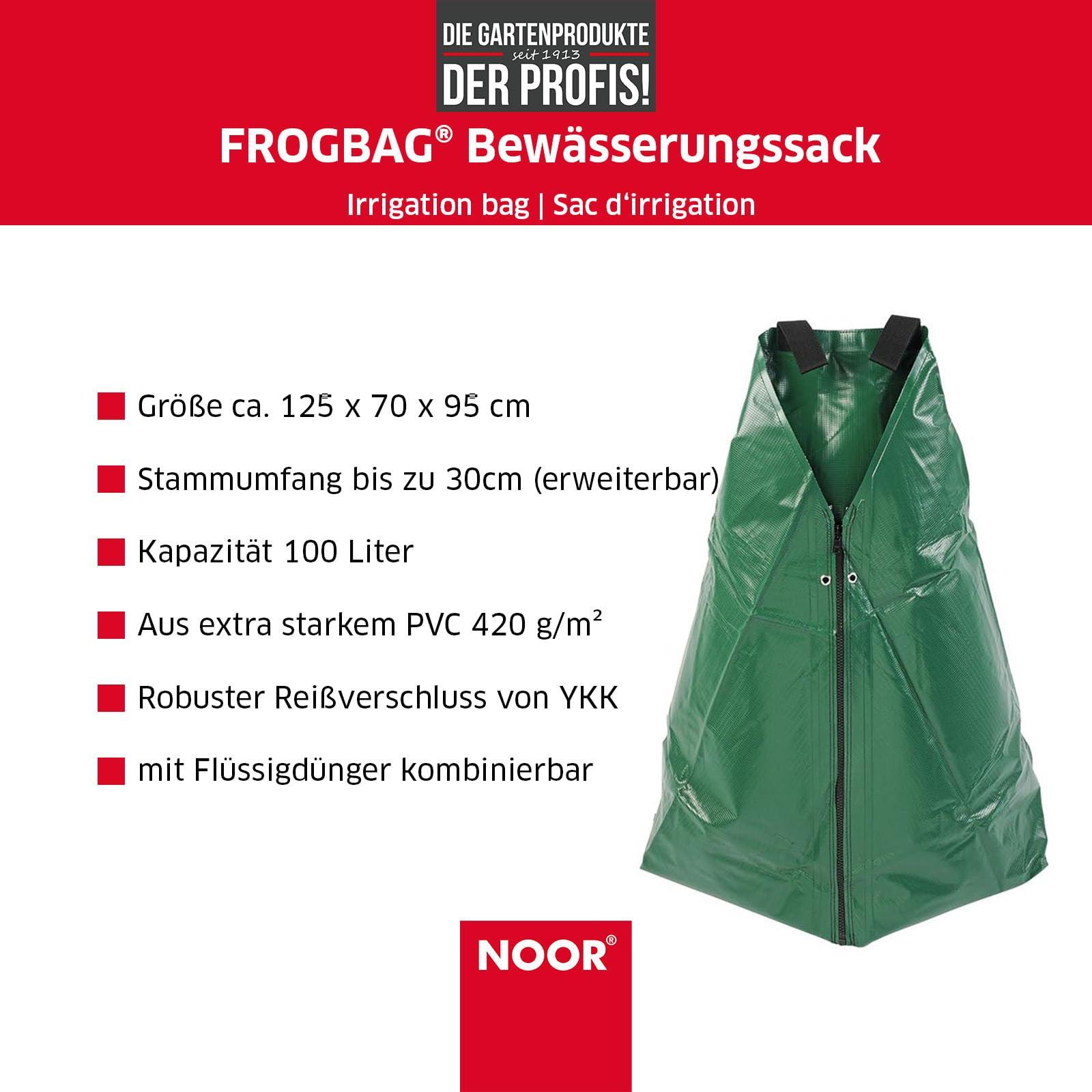 NOOR FROGBAG PRO niisutuskott puudele 100 L, UV-kindel PVC 520 g/m² – kasutusnäide