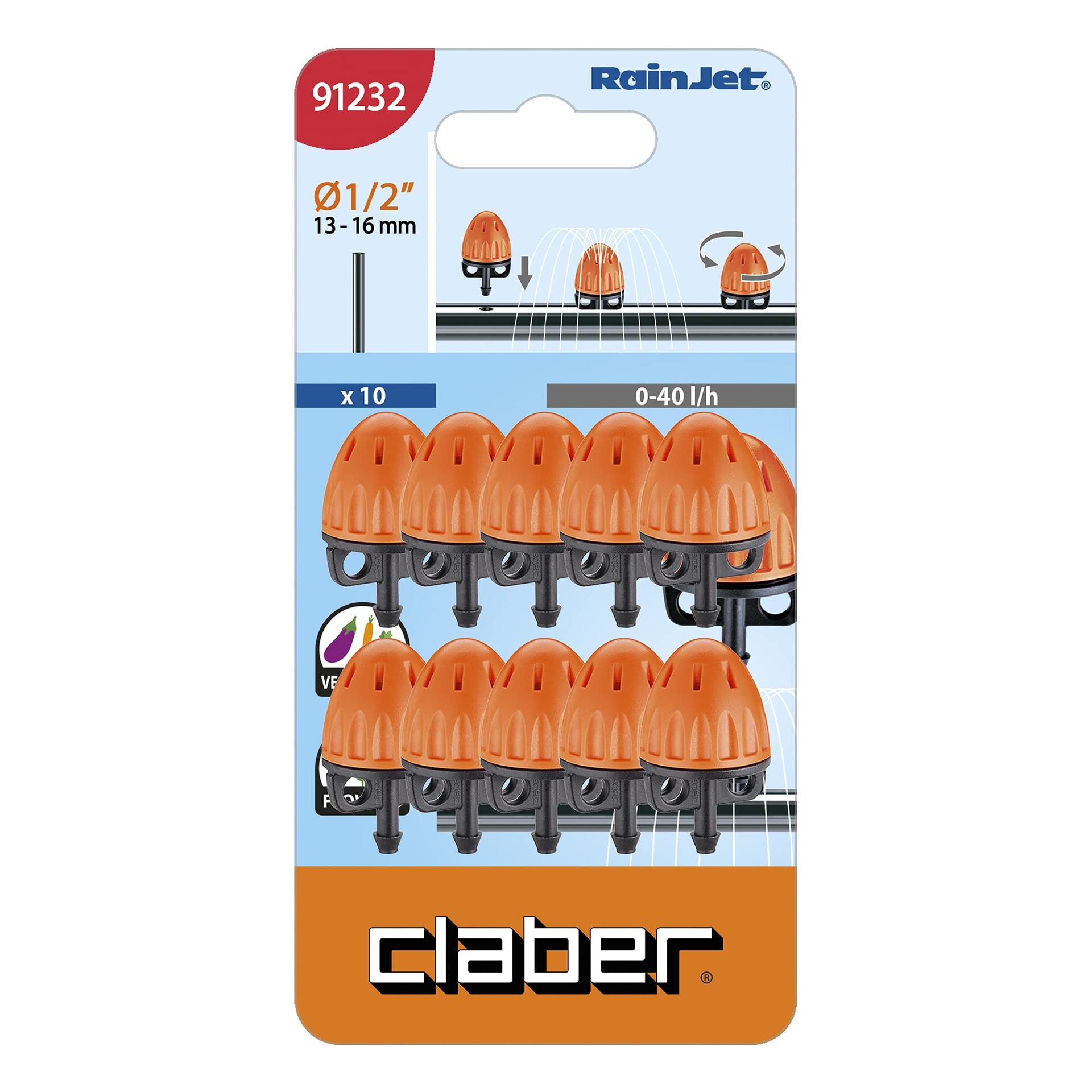 Claber D91232000 tilgutid, plastik, 10 tk
