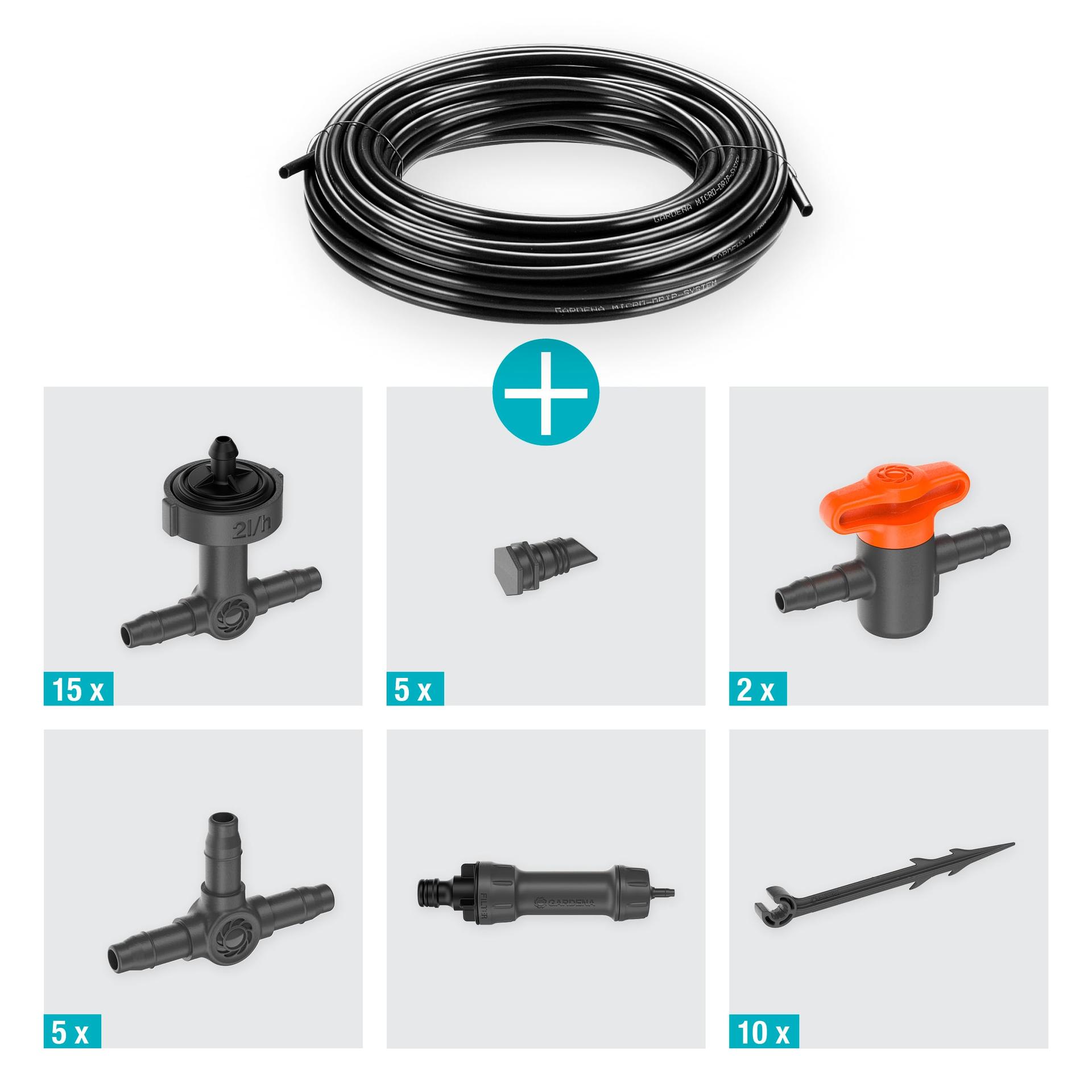 Gardena Micro-Drip-System tilkkastmise komplekt rõdule, 15 taimele – lisavaade
