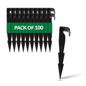 GARDENIX AquaPEG maakinnitusnaelad tilkvoolikule, plastik, must, 100 tk
