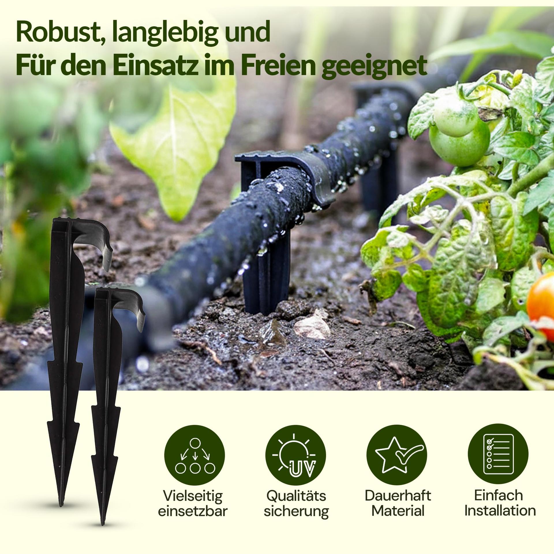GARDENIX AquaPEG maakinnitusnaelad tilkvoolikule, plastik, must, 100 tk – pilt 8
