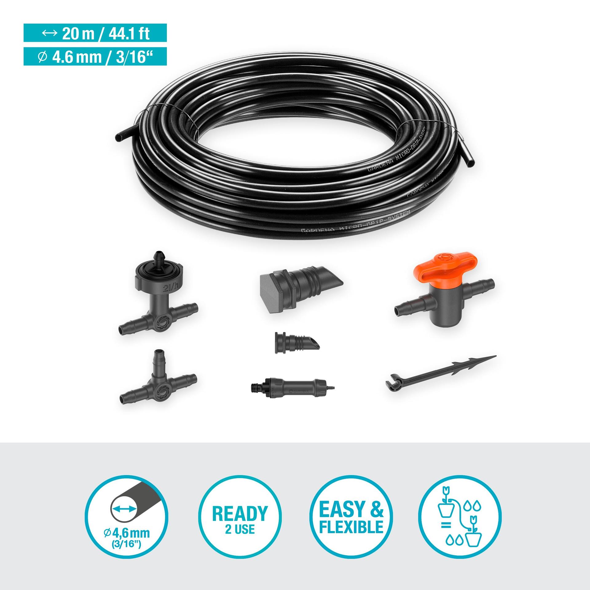 Gardena Micro-Drip-System tilkkastmise komplekt rõdule, 15 taimele – detailne vaade