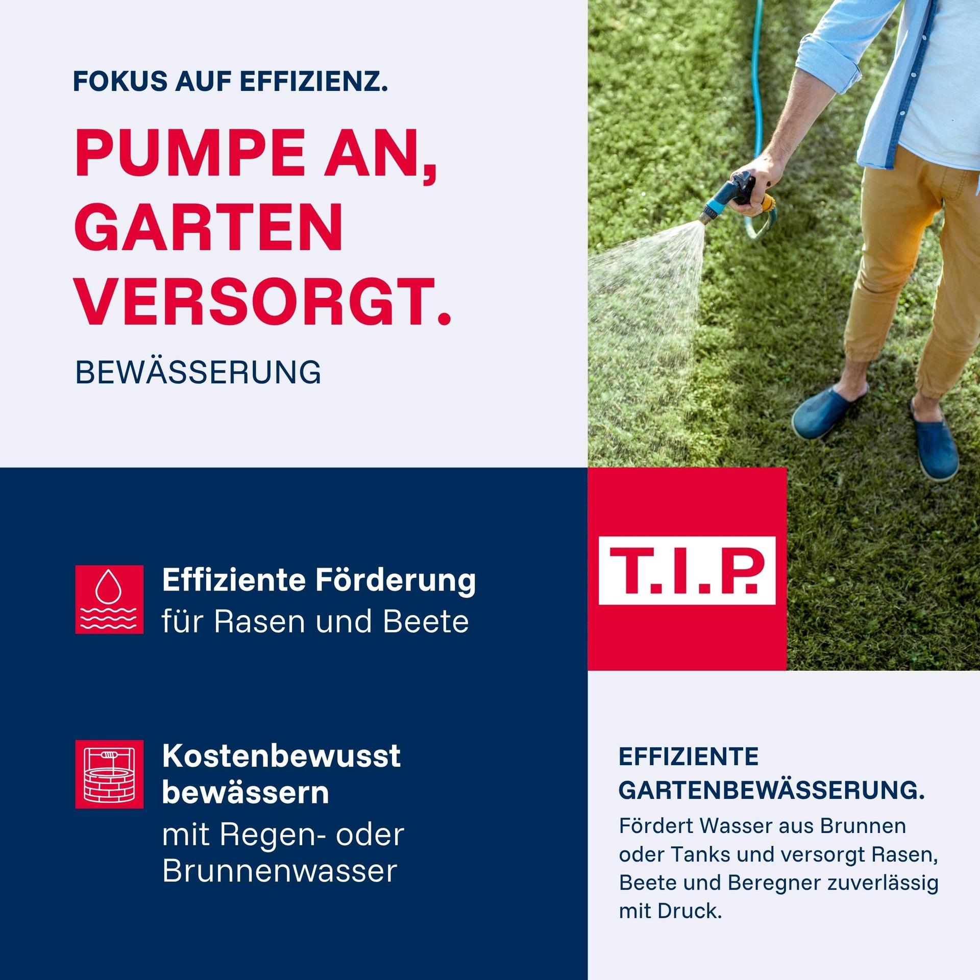 T.I.P. Garten-Jet 750 aiapump, malmkorpus, 2800 l/h, 4,2 bar – pakend ja tarvikud