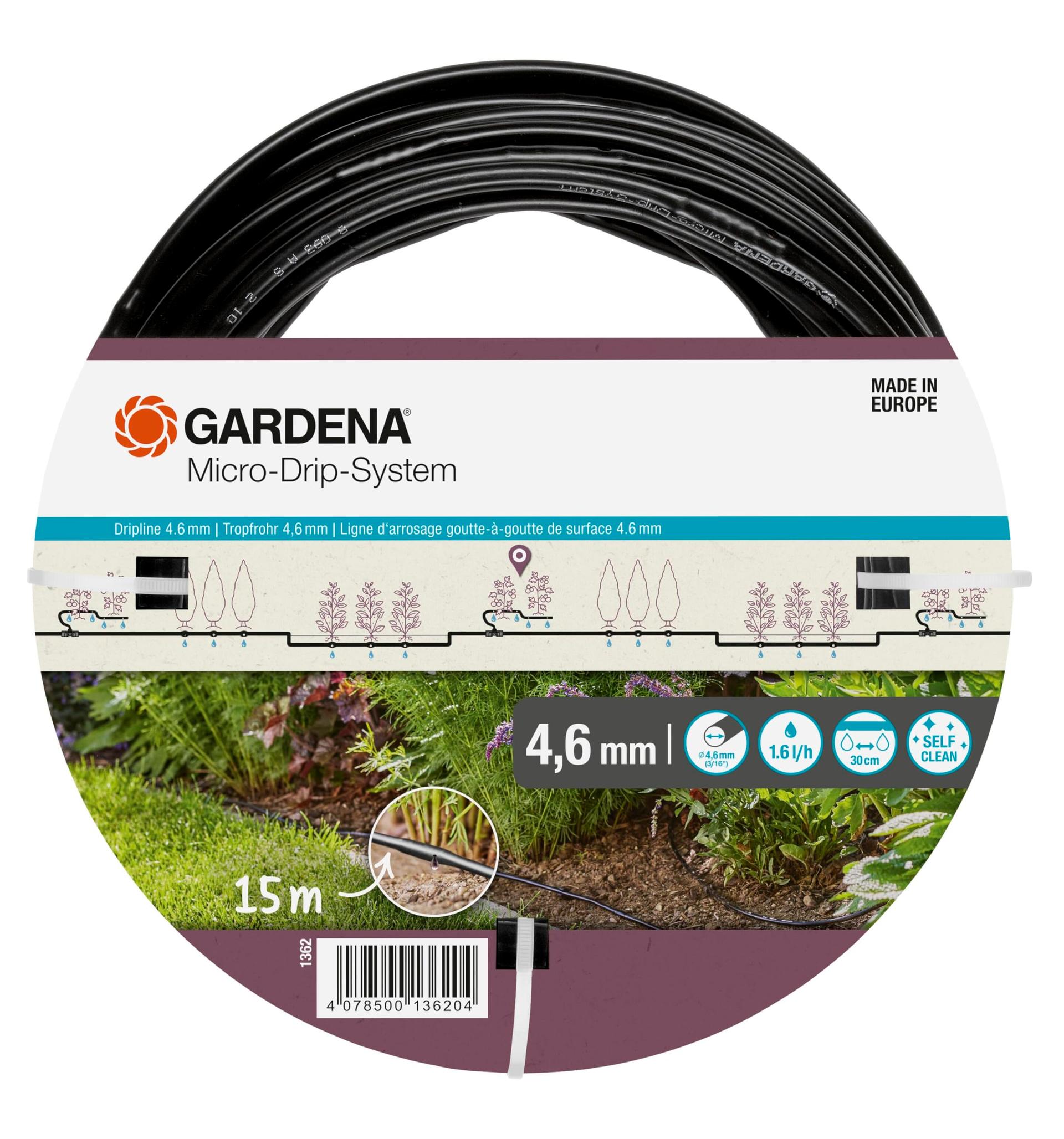 Gardena Micro-Drip-System tilkvoolik maapealseks paigalduseks 4,6 mm, 15 m (1362-20)