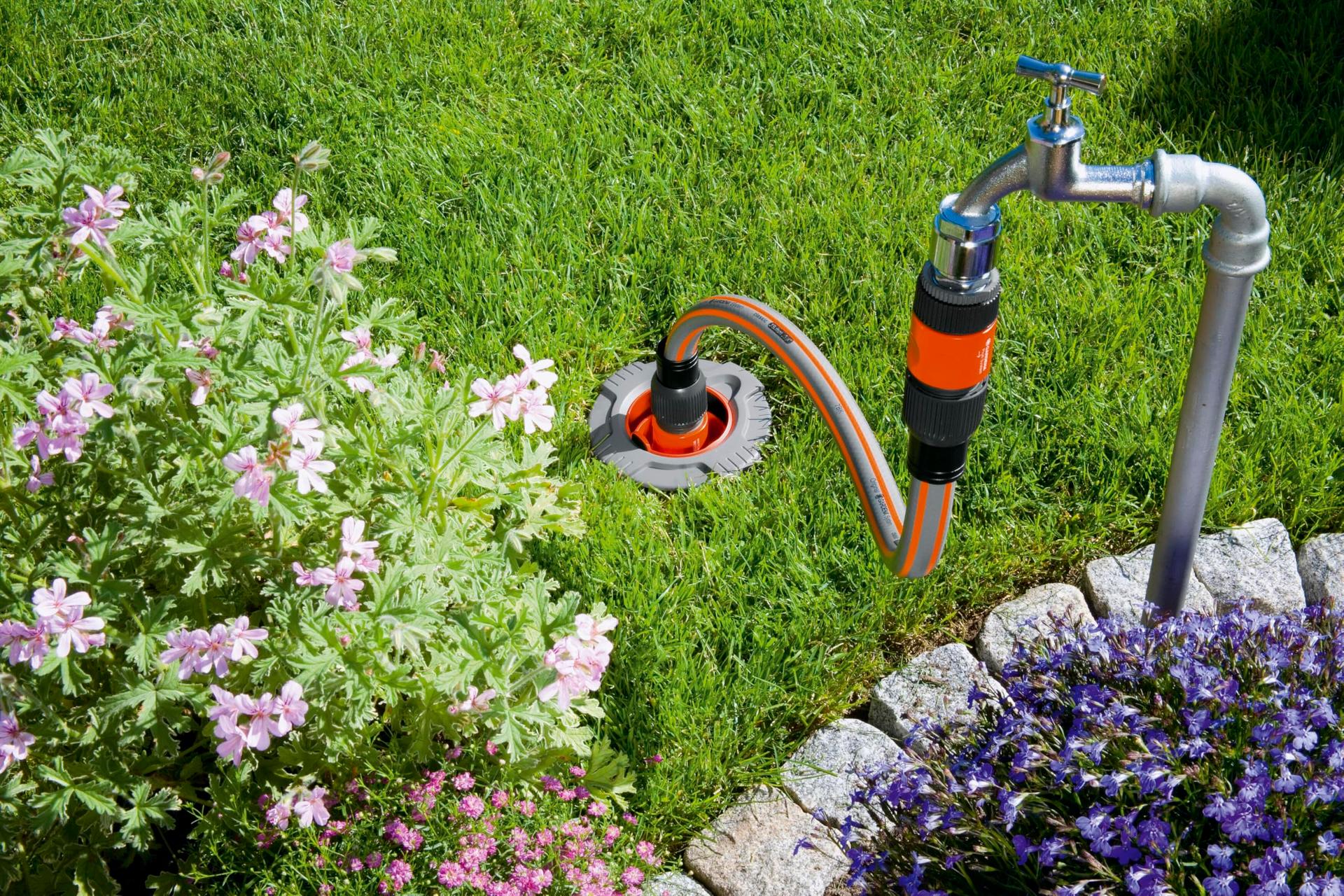 Gardena 1505-23 Profi-System ühenduskomplekt veevõtukoha jaoks – pakend ja tarvikud