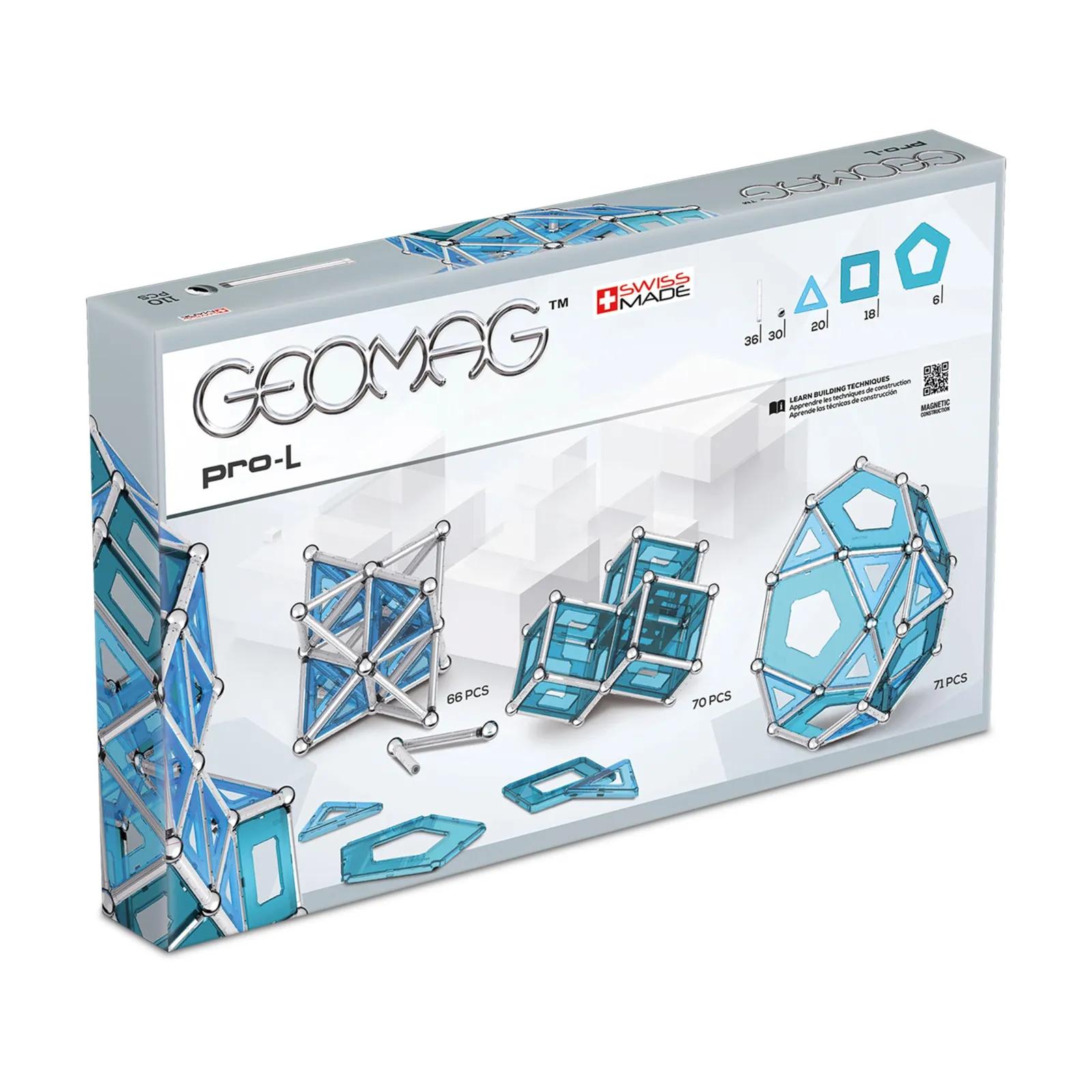 Geomag PRO-L pakend koos magnetvarraste, kuulide ja paneelidega