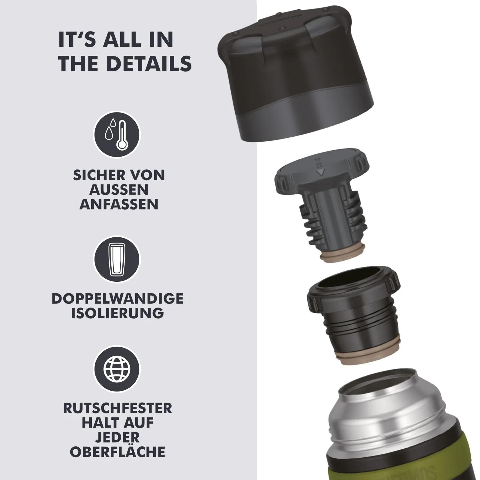 Thermos Mountain termos 0,9 l, 24 h kuum, tassiga, must – pakend ja tarvikud