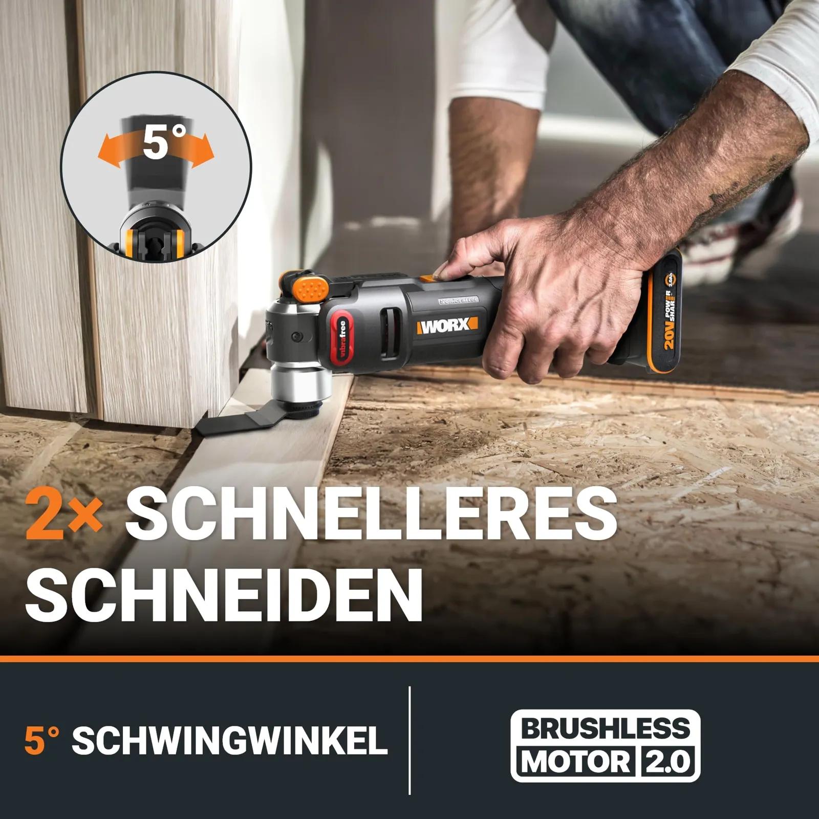 WORX Nitro WX698.9 aku multitööriist 20V, harjadeta, ilma akuta – lisavaade