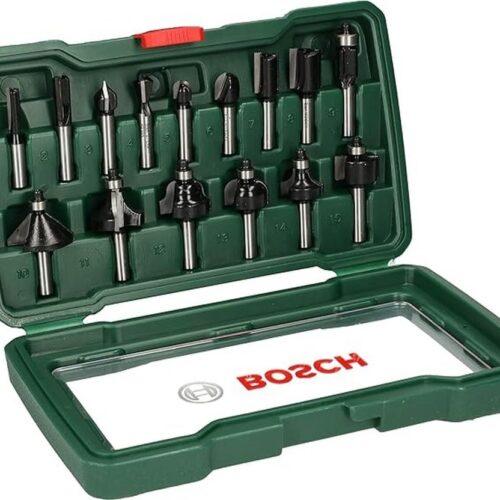 Bosch tarvikud 15-osaline kõvasulamist freesi komplekt (puutöö jaoks