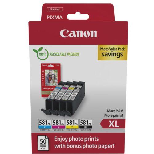 Canon CLI-581 XL C M Y BK eeliskomplekt - 4 XL tindikassetti (must XL