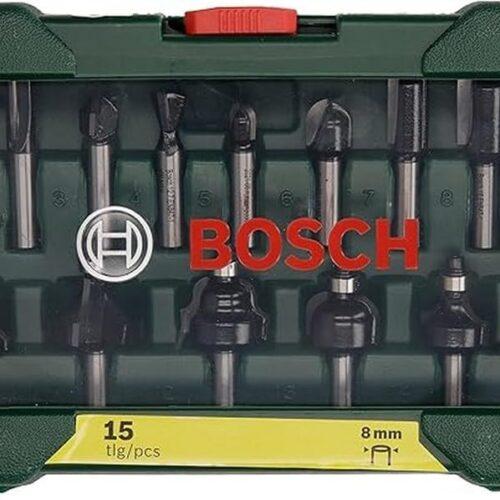 Bosch tarvikud 15-osaline kõvasulamist freesi komplekt (puutöö jaoks