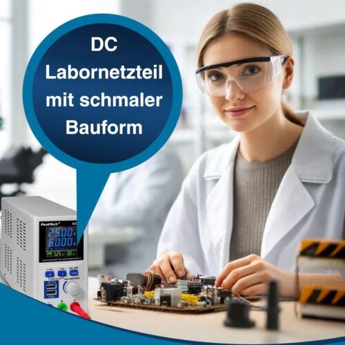 PeakTech P 6227 – DC Laboritoite Toiteplokk 0-60V/0-6 A LCD Ekraan