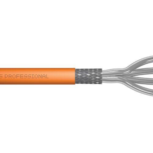DIGITUS 100 m Cat 7 võrgukaabel - S-FTP (PiMF) Simplex - BauPVO Dca - LSZH halogeenivaba - 1200 MHz vask AWG 23/1 - PoE+ ühilduv - LAN kaabel paigalduskaabel Ethernet kaabel - Oranž