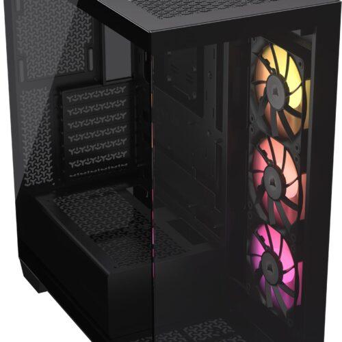 CORSAIR iCUE LINK 3500X RGB Mid-Tower ATX Arvutikorpus – Karastatud Panoraamklaas – Tagurpidi Ühendatav Emaplaat – 3x CORSAIR iCUE LINK RX120 RGB Ventilaatorit Komplektis – Must