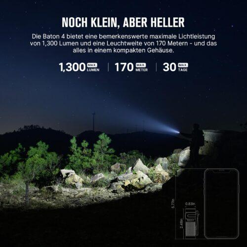 OLIGHT Baton 4 LED taskulamp – väike